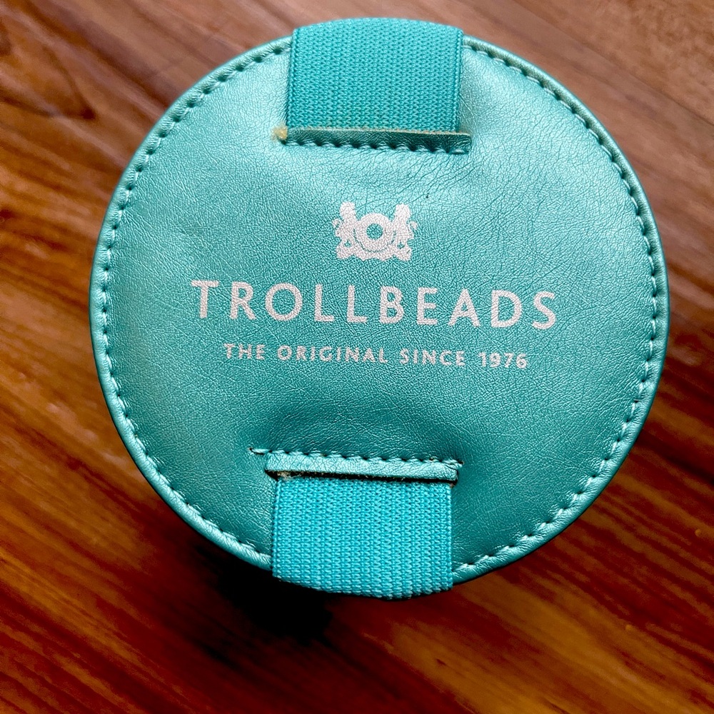 Trollbeads electric blue jewelry box. Stands 3.5 in tall. New in box.
